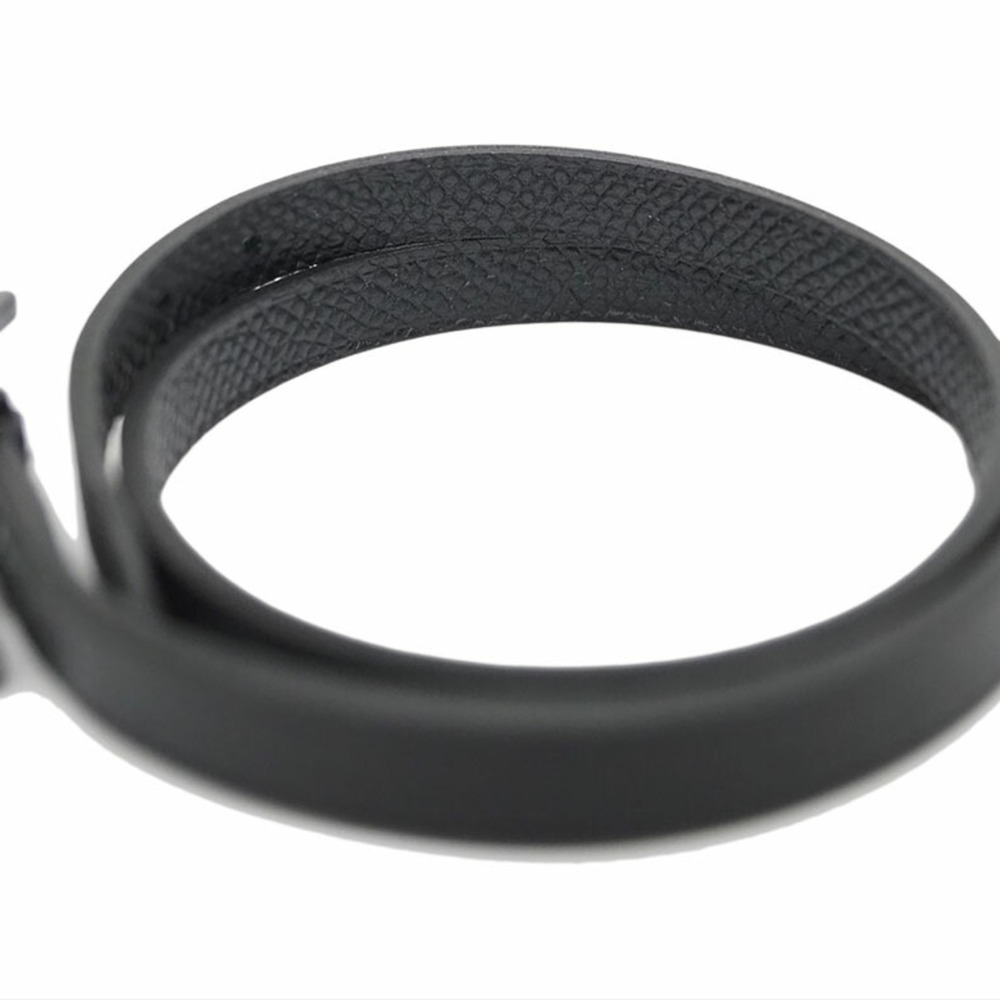 HERMES Leather Bracelet Biapi Double Tour Black So H010700CHAA Size T5 Men's - Picture 4 of 9